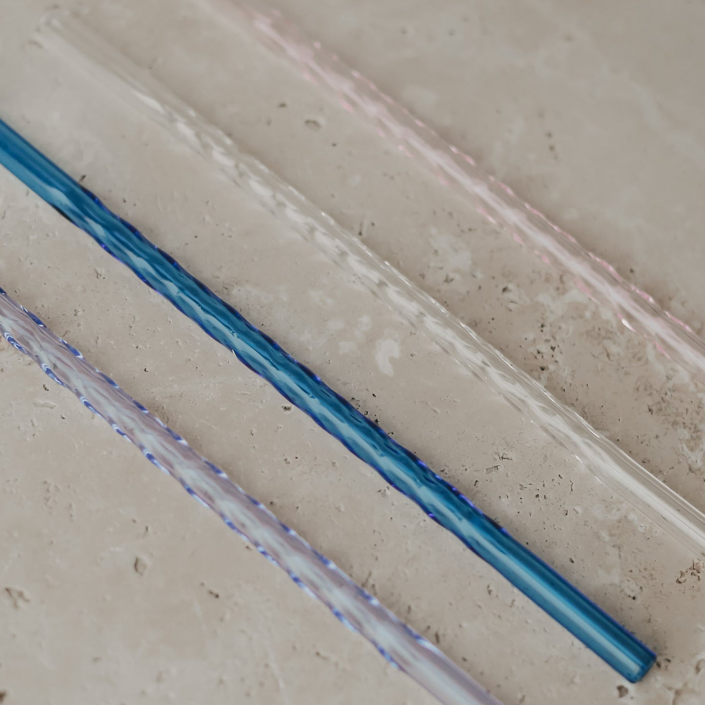 Strohhalme gedreht aus Glas 20cm Rosa im 4er Set | Eulenschnitt