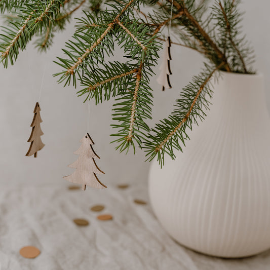 Holzanhänger Tanne natur im 8er Set