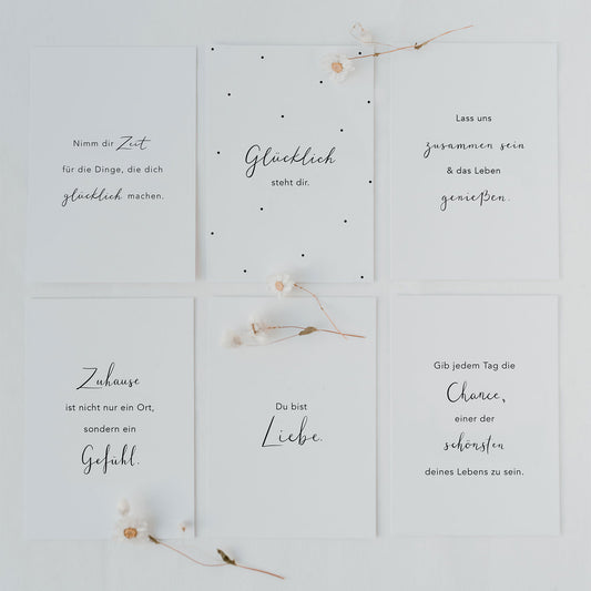 Kartenset Glücklich im 6er Set