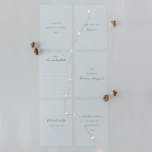 Kartenset Weihnachtssprüche 6er Set