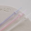 Limitierte Strohhalme Bubble heart 3er Set rosa