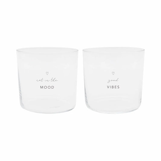 Drinking glass set of 2 Mood black