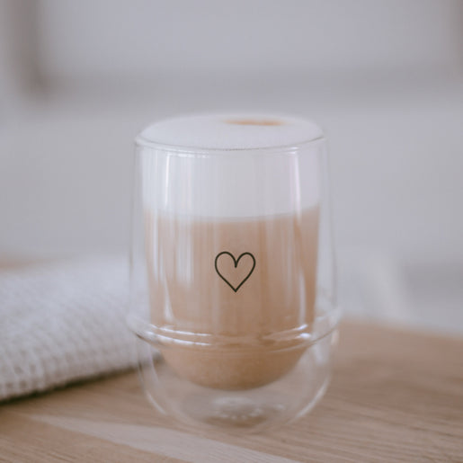 Doppelwandiges Glas 300ml Herz