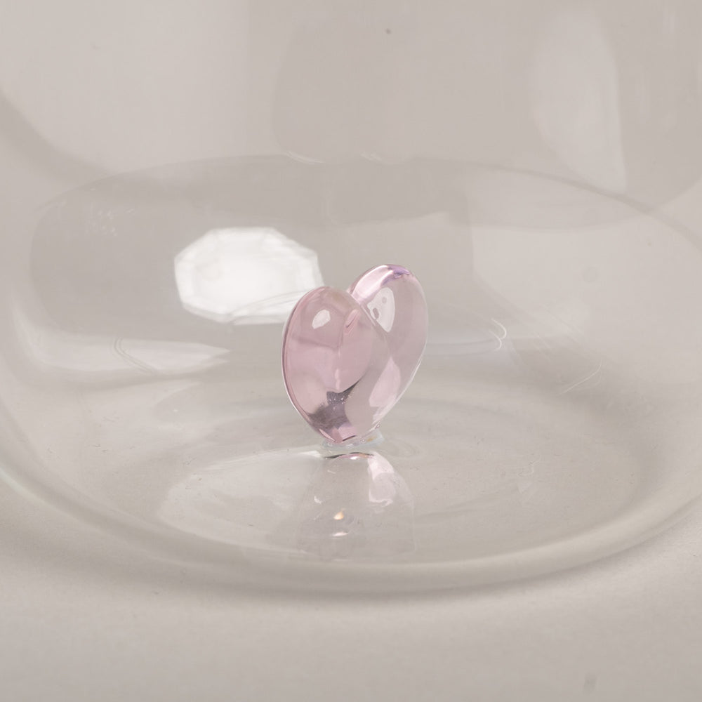 Trinkglas Herzfigur rosa im 4er Set