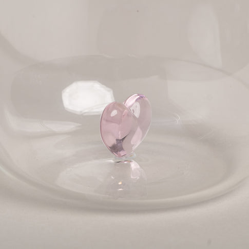 Trinkglas Herzfigur rosa im 4er Set