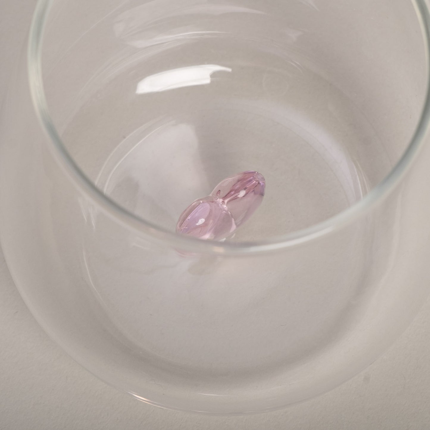 Trinkglas Herzfigur rosa im 4er Set