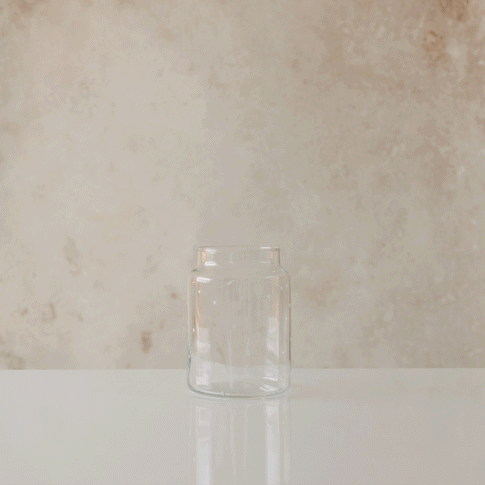 Glasvase mit Herzprint, nutzbar als Vase für frische Blumen oder Dekoration