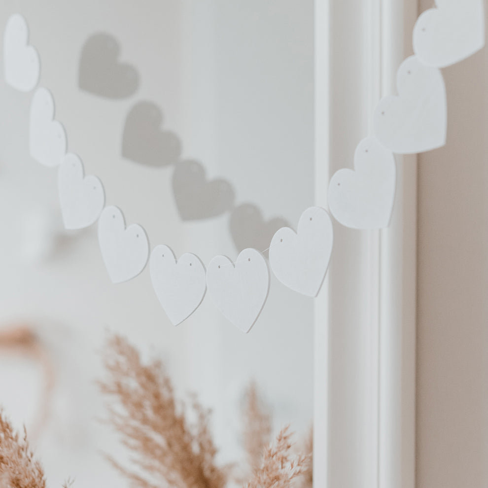 Holzanhänger Herz weiß im 10er Set