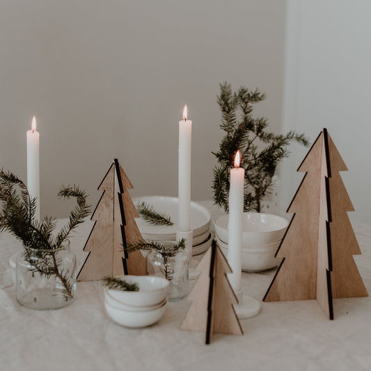 Fir trees in a set of 3 natural