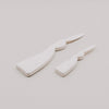 Flache Papierhasen-Elemente in Beige zum Aufklappen, Bestandteil des 2er Deko-Sets.