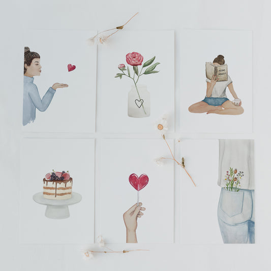 Kartenset Send Love im 6er Set