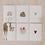 Aquarellkarten Set Kids mit sechs liebevollen Motiven: Regenbogen, Bären, Herzen, Giraffe und Luftballons.