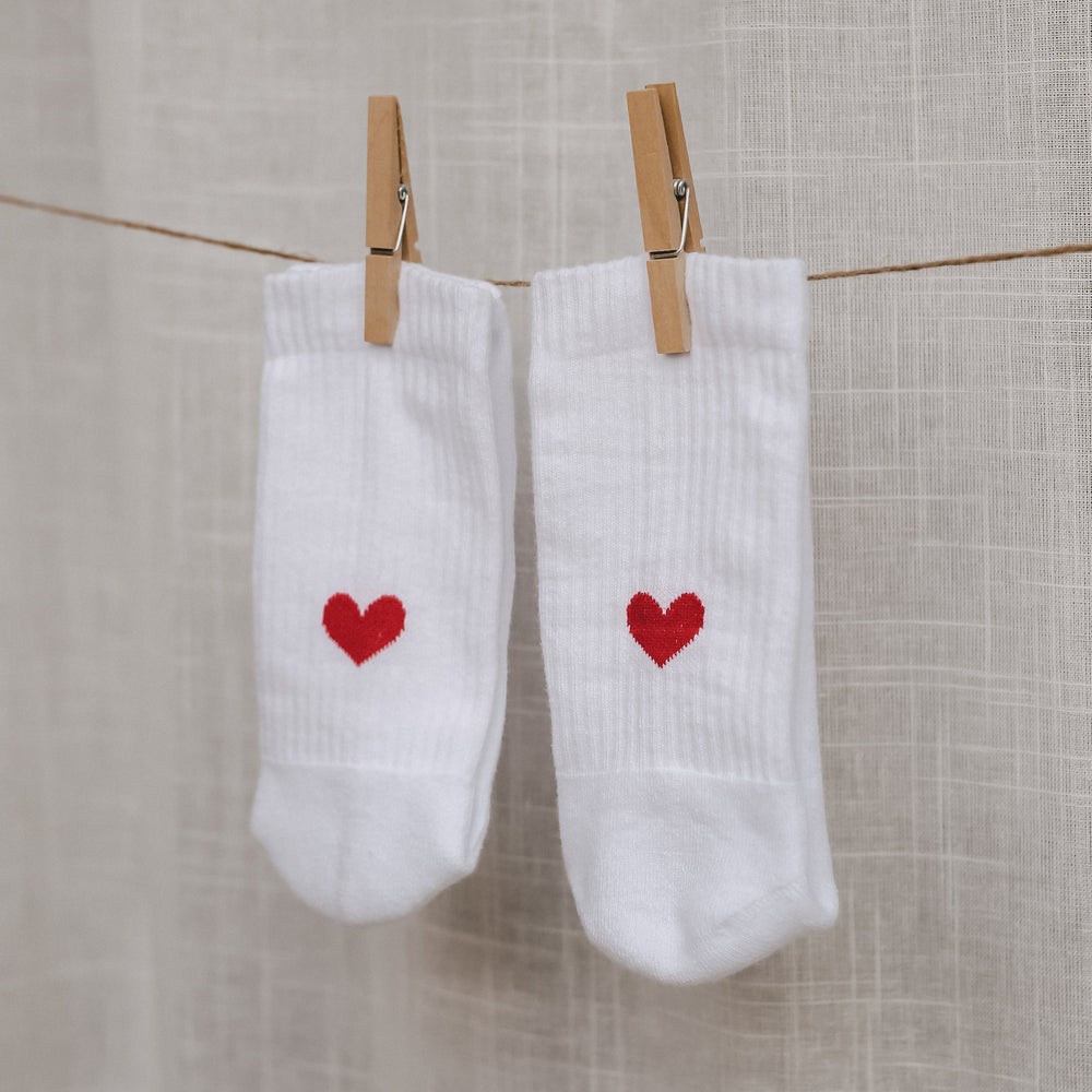 Socken Herz rot