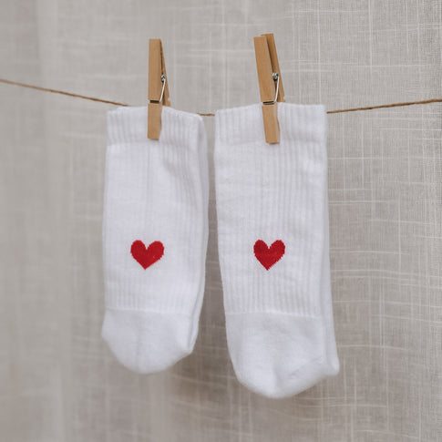 Socken Herz rot