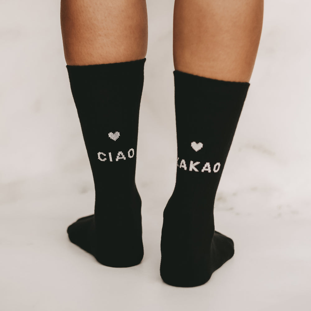 Socken Ciao Kakao schwarz | Eulenschnitt 