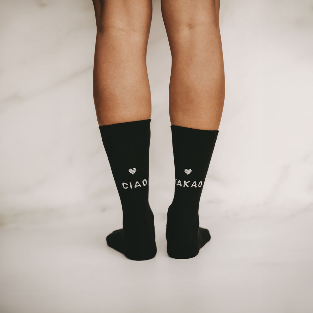 Socken Ciao Kakao schwarz | Eulenschnitt 