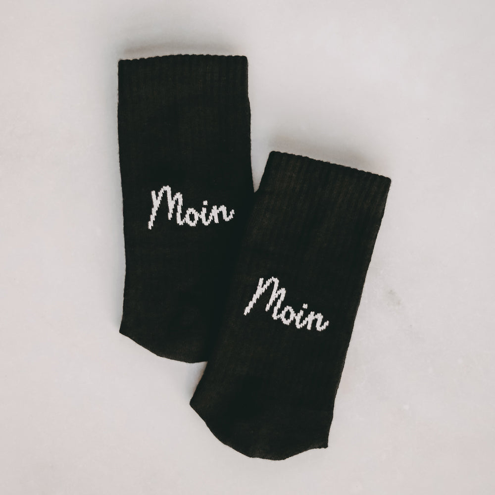 Socken Moin Moin schwarz | Eulenschnitt 