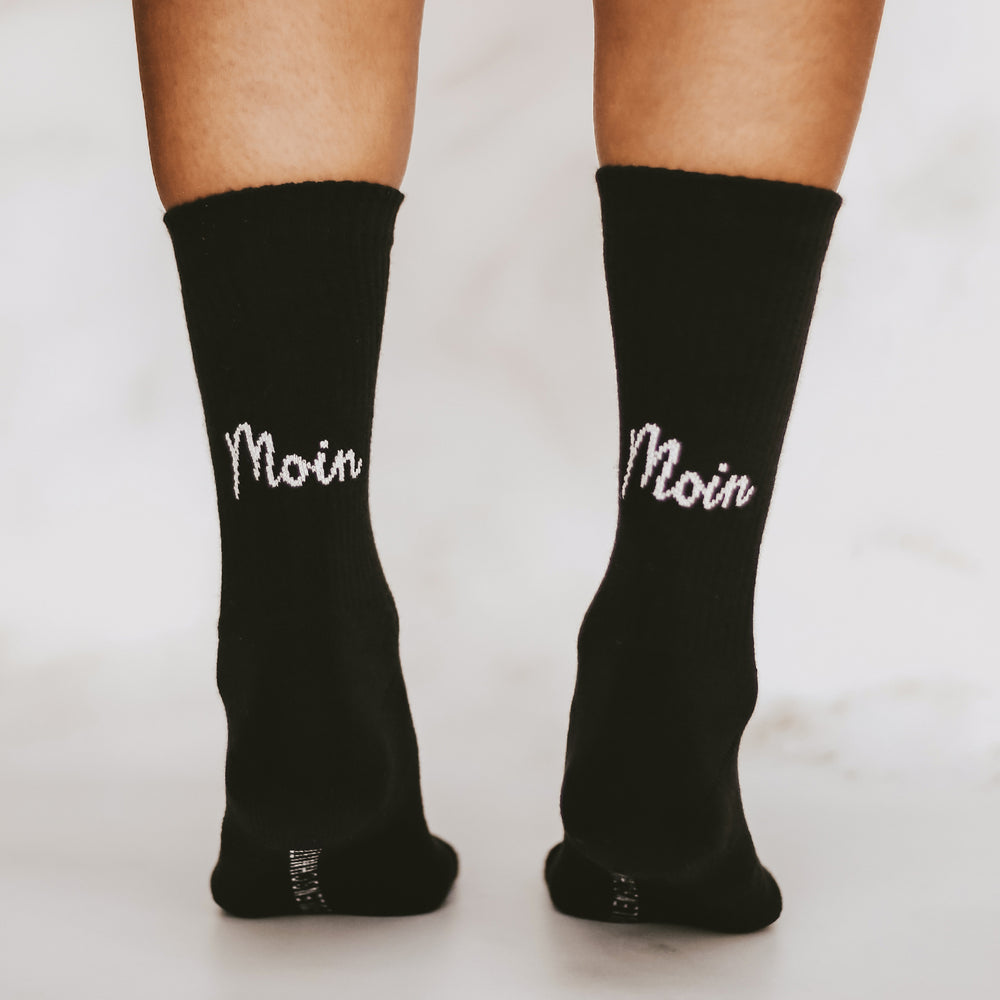 Socken Moin Moin schwarz | Eulenschnitt 