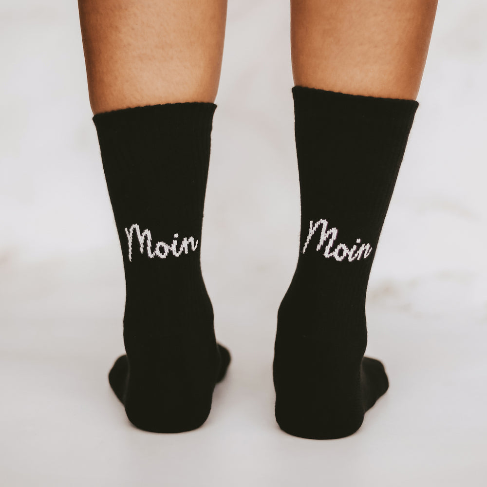 Socken Moin Moin schwarz | Eulenschnitt 
