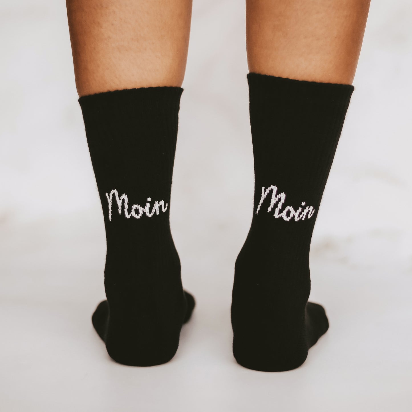 Socken Moin Moin schwarz | Eulenschnitt 