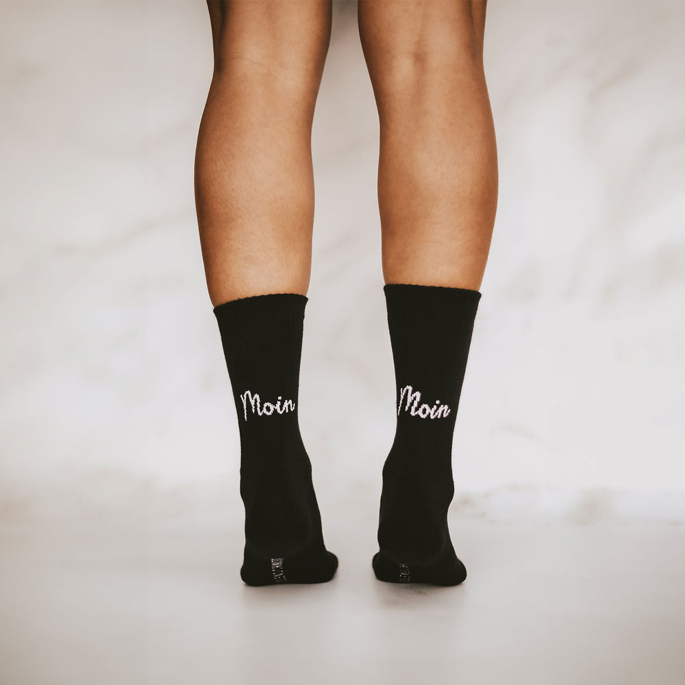 Socken Moin Moin schwarz | Eulenschnitt 