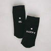 Socken be happy schwarz | Eulenschnitt 