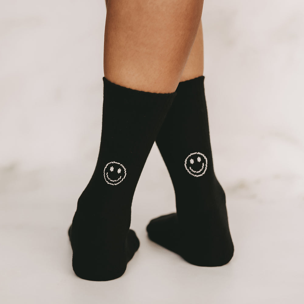 Socken Smiley schwarz | Eulenschnitt 