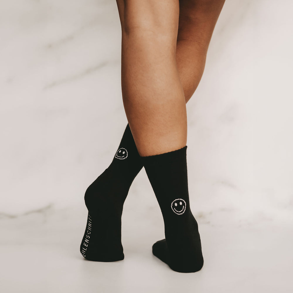 Socken Smiley schwarz | Eulenschnitt 
