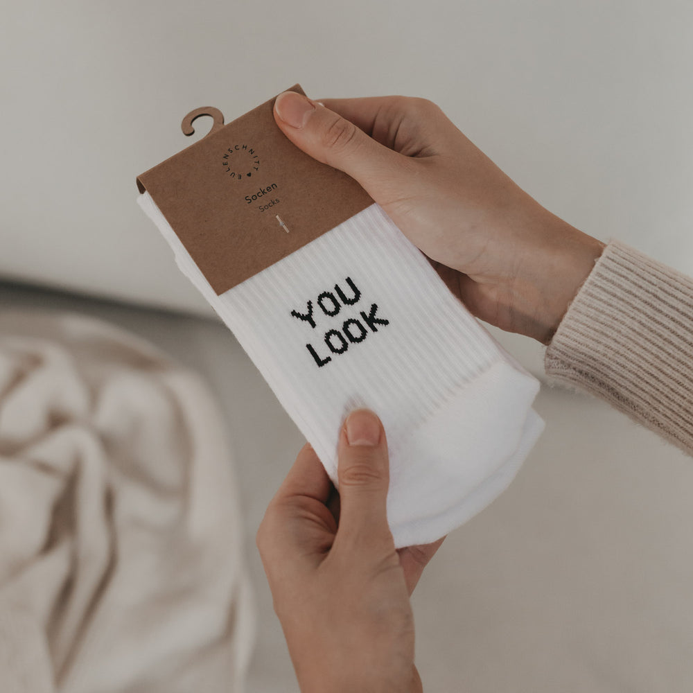 Socken weiß You look nice today | Eulenschnitt 
