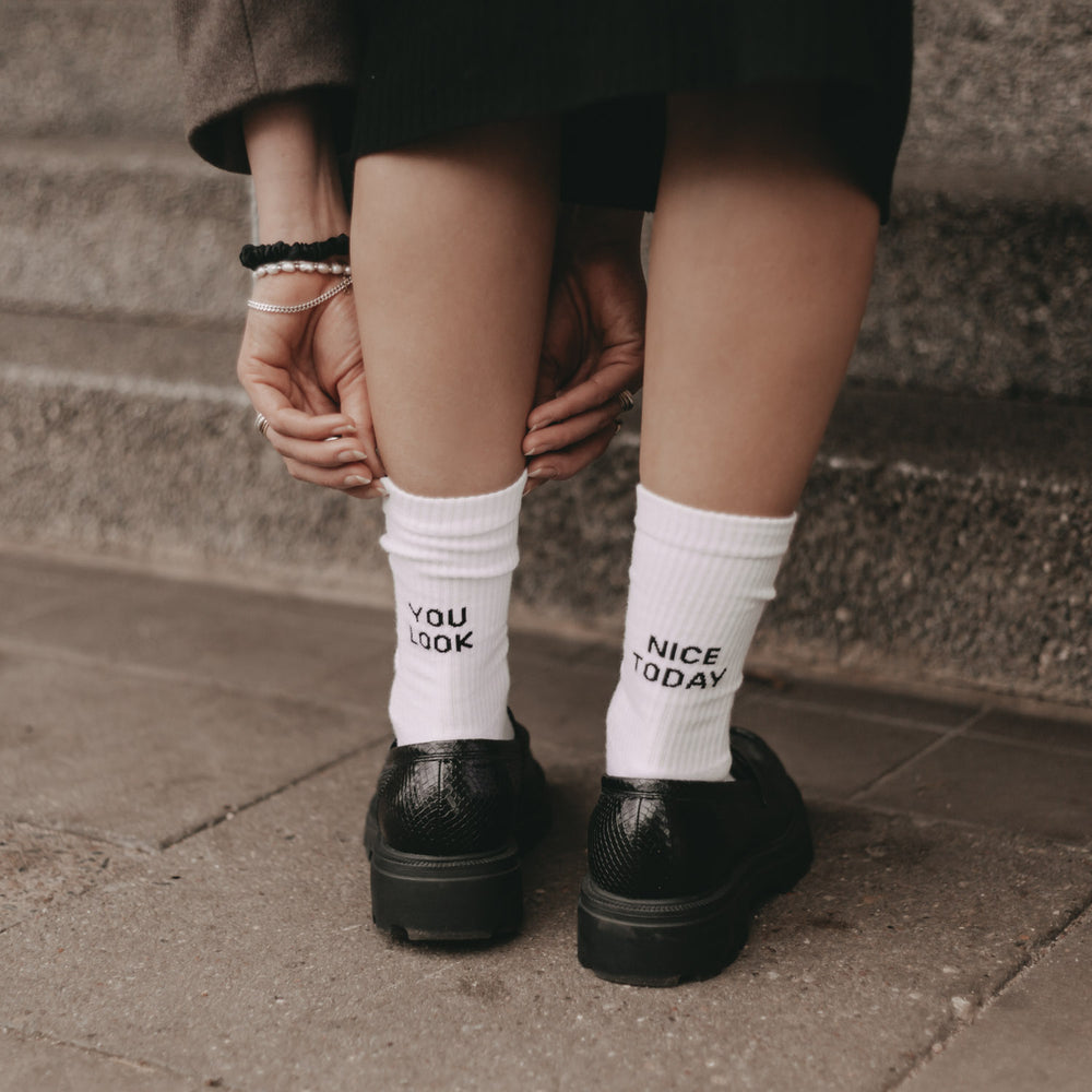 Socken weiß You look nice today | Eulenschnitt 