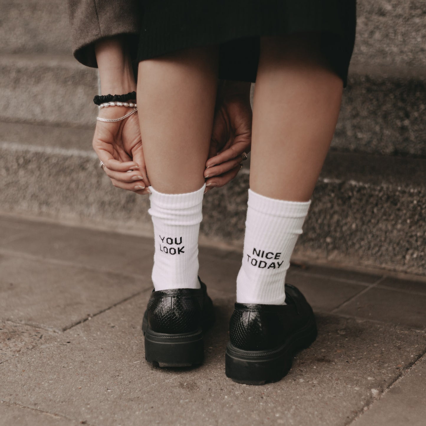 Socken weiß You look nice today | Eulenschnitt 