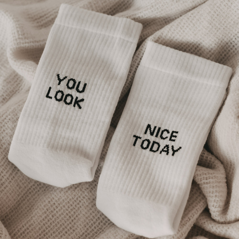 Socken weiß You look nice today | Eulenschnitt 