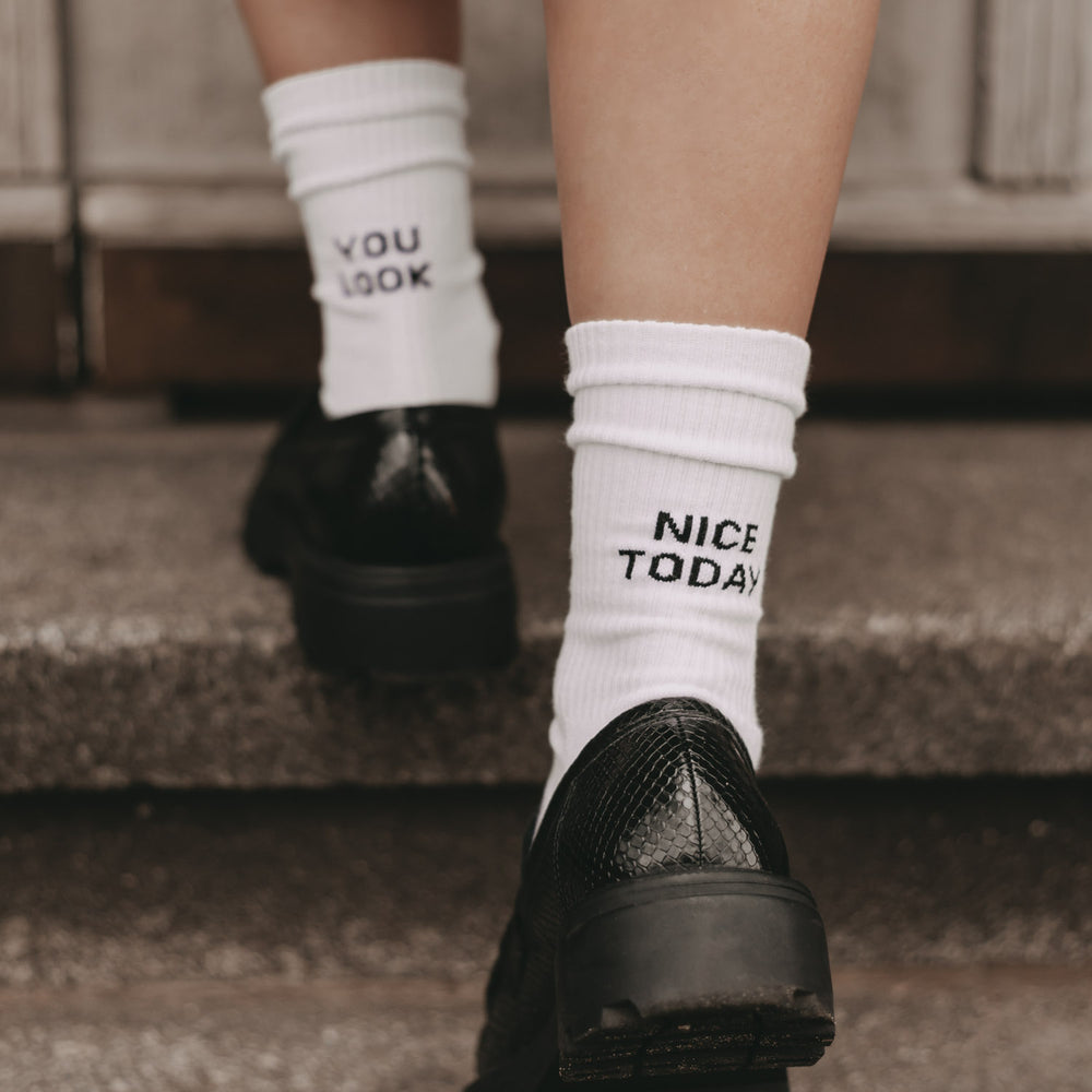 Socken weiß You look nice today | Eulenschnitt 