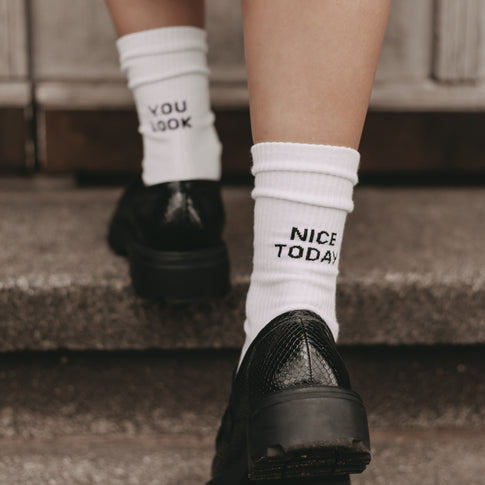 Socken weiß You look nice today | Eulenschnitt 
