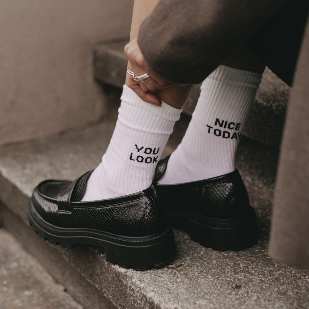 Socken weiß You look nice today | Eulenschnitt 
