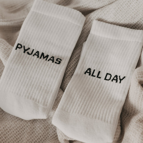 Socken weiß Pyjamas all day | Eulenschnitt 