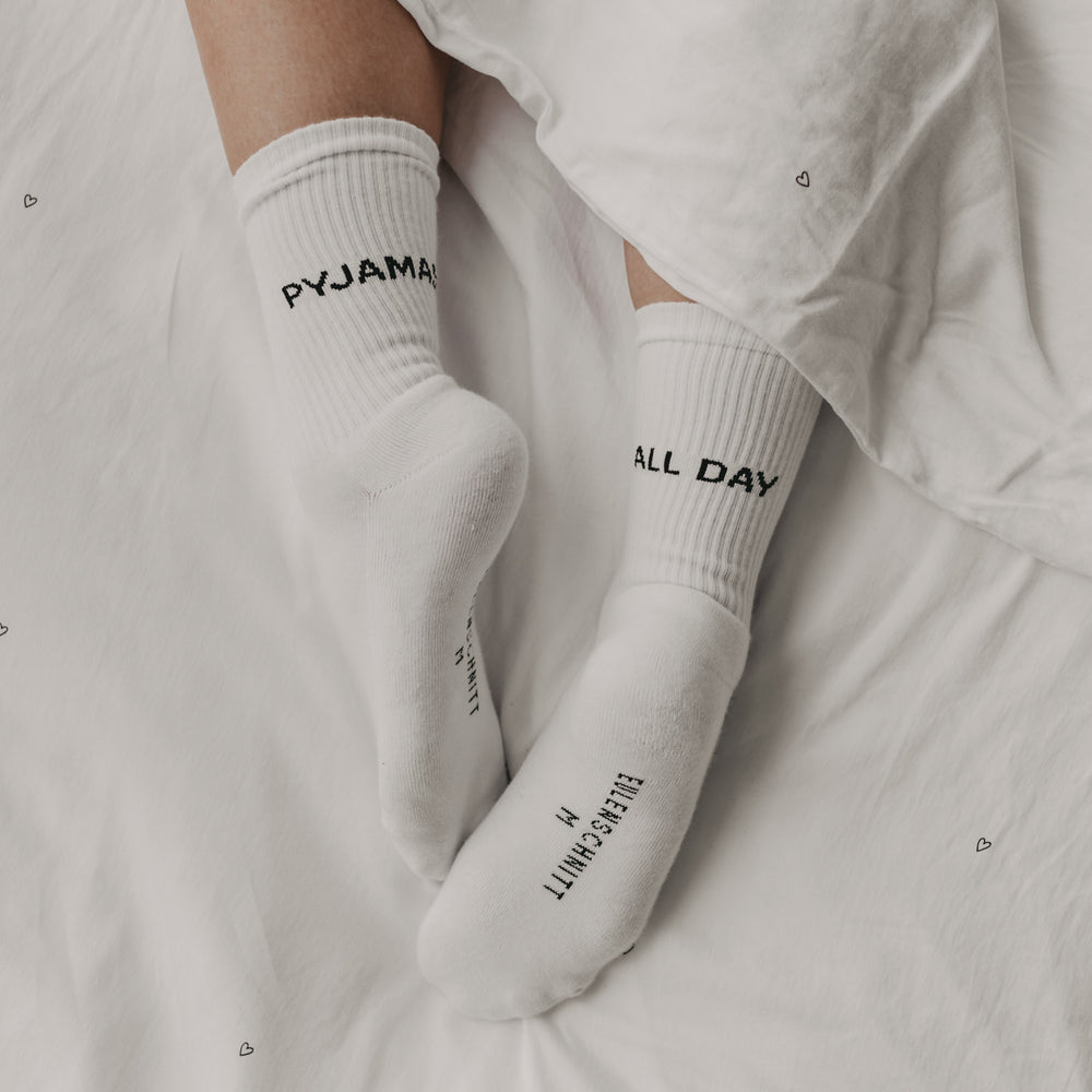 Socken weiß Pyjamas all day | Eulenschnitt 