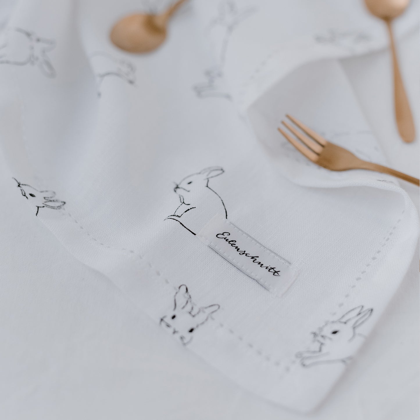 Leinen Servietten Kaninchen im 4er Set