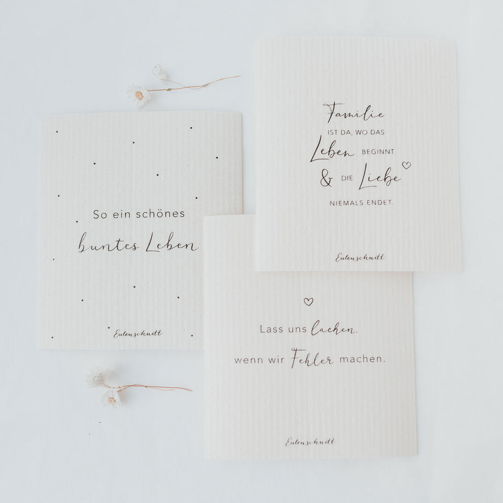 Schwammtücher Sprüche 3er Set