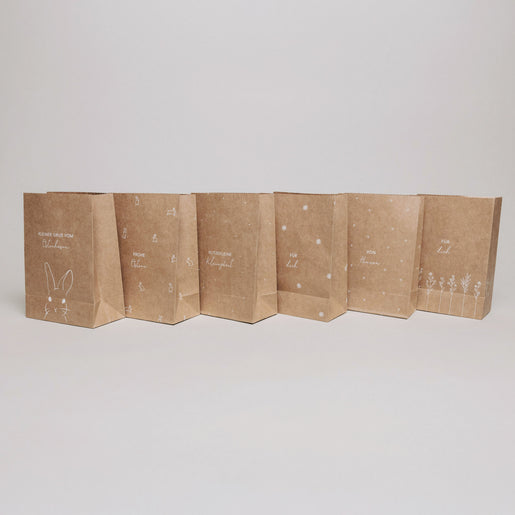 Geschenktüten Ostern aus Papier mit Hasen, Blumen und liebevollen Osterbotschaften