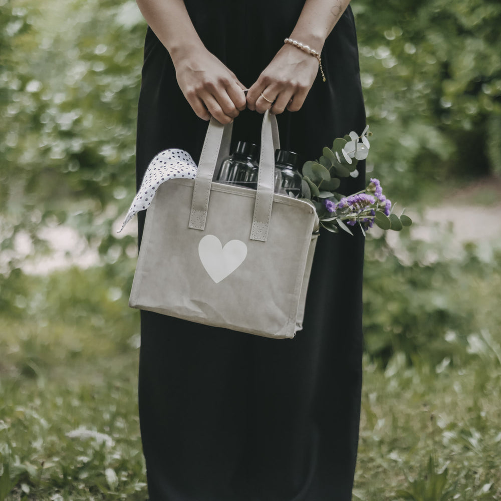 Kühltasche klein grau Herz | Eulenschnitt 