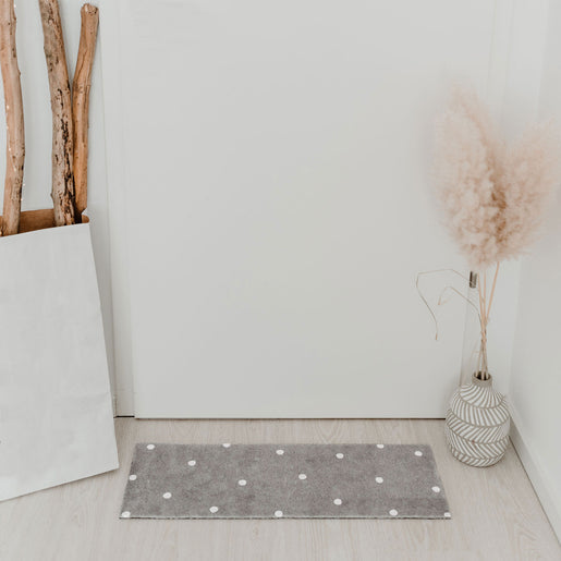 Kleine waschbare Fußmatte Weiße Punkte