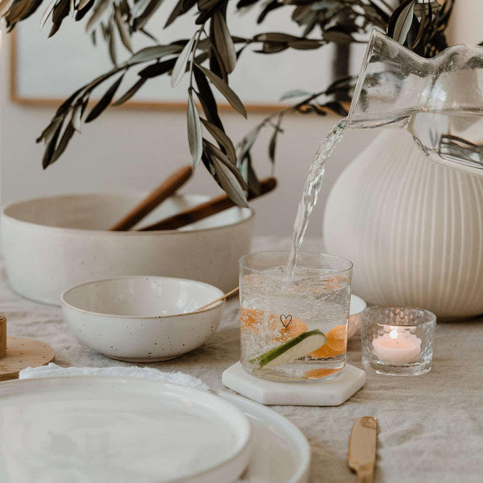 Trinkglas im 2er Set Herz schwarz