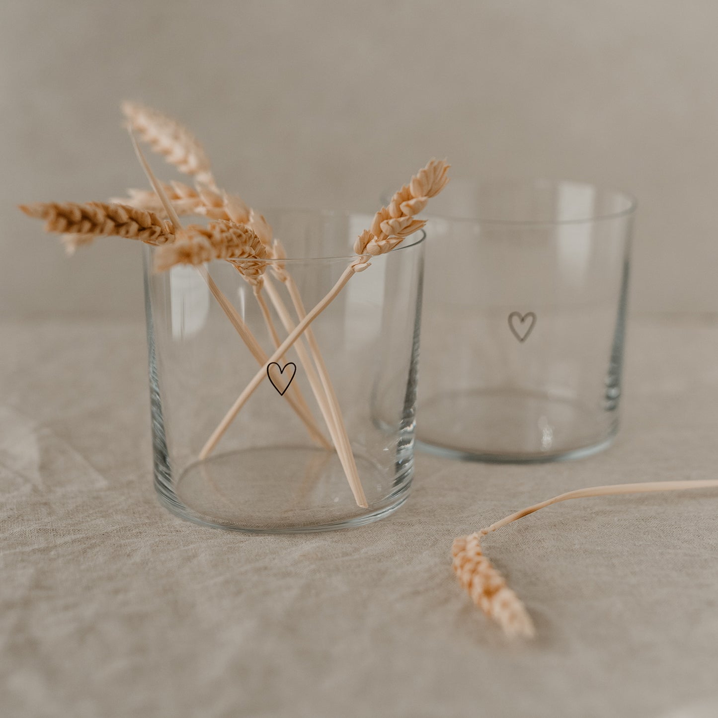 Trinkglas im 2er Set Herz schwarz