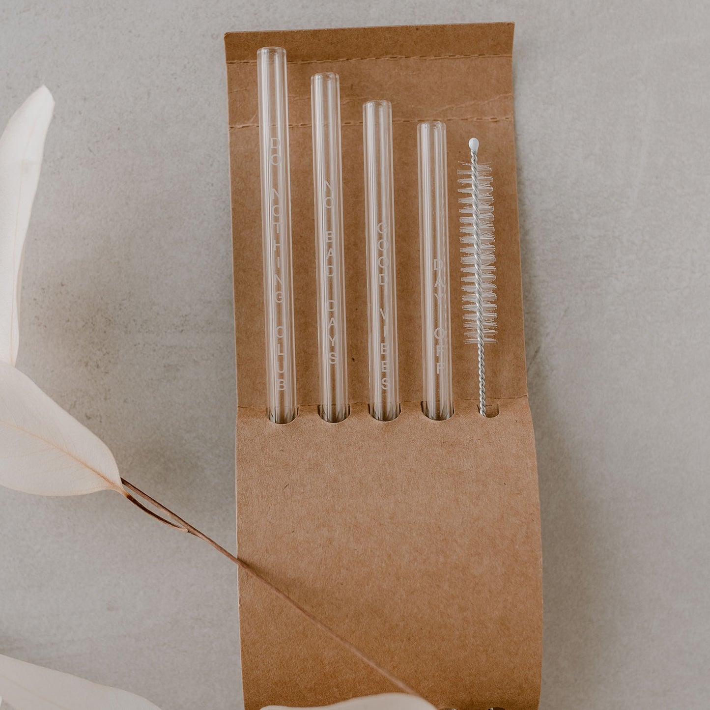 Strohhalme No Bad Days aus Glas 20cm im 4er Set