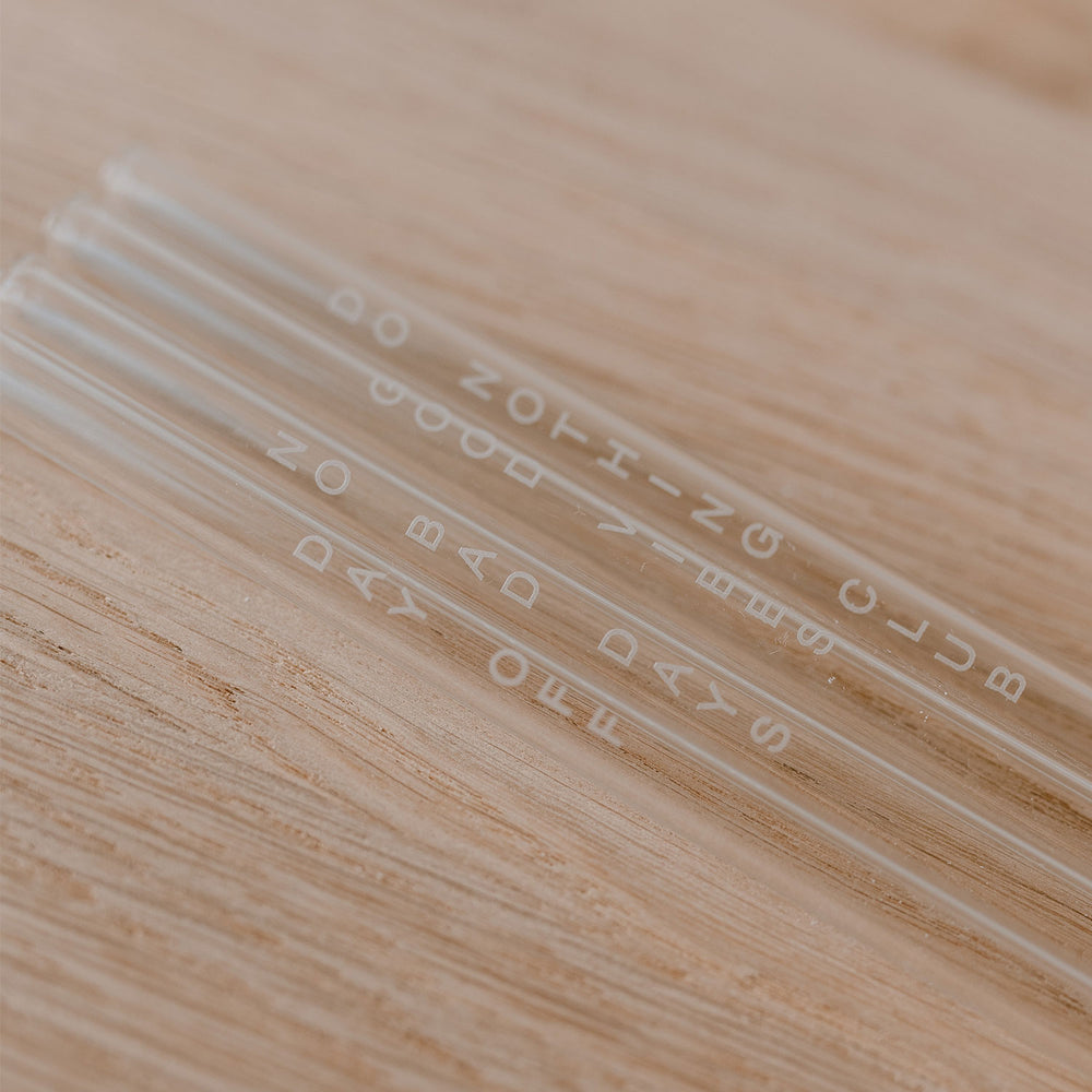 Strohhalme No Bad Days aus Glas 20cm im 4er Set
