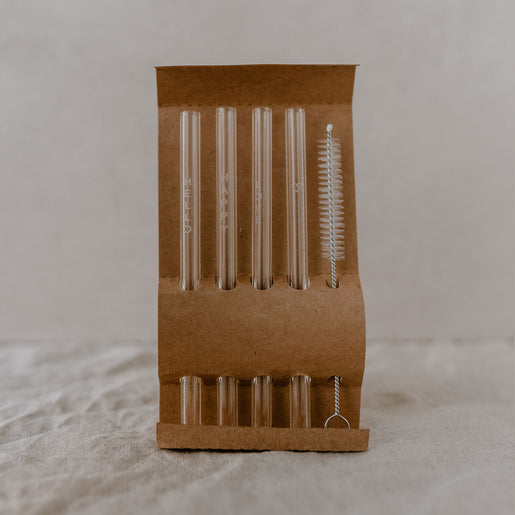 Strohhalme Hello Love aus Glas 13cm im 4er Set