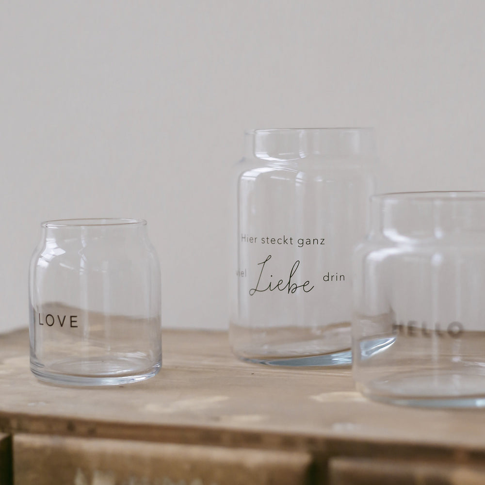 Vase aus Glas klein Love