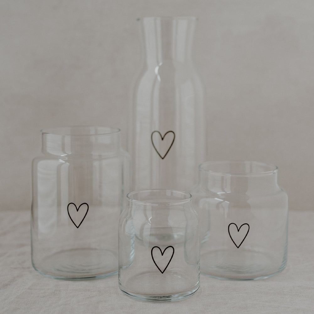 Vase aus Glas klein Herz