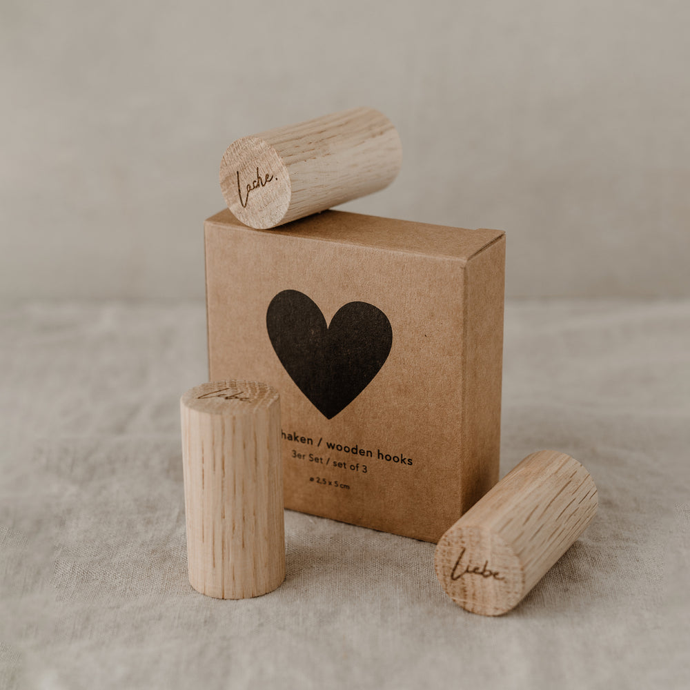 Wandhaken Lebe Liebe Lache im 3er Set
